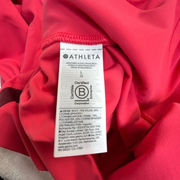 Athleta Elation High Rise Colorblock 7/8 Tight Leggings Red Large Yoga New $99 - Picture 4 of 10